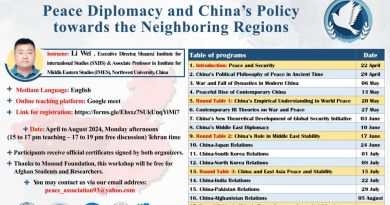 شروع ثبت نام کارگاه آموزشی بین المللی دیپلماسی صلح و سیاست چین در قبال مناطق همسایه