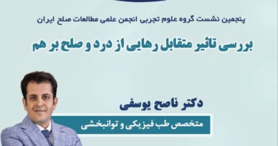 گزارش نشست بررسی تاثیر متقابل رهایی از درد و صلح برهم